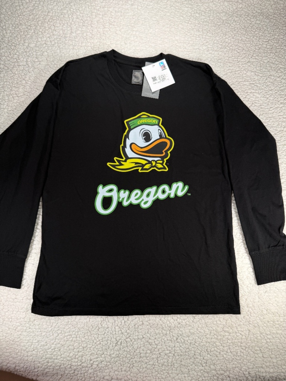 Oregon Ducks Fanatics Team Lockup Long Sleeve T-Shirt - Black Size M